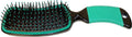 Partrade Curved Mane And Tail Brush Green front view equestrian grooming tool