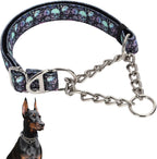Martingale Dog Collar with Steel Chain, Reflective Choke Collar with Soft Padded- Adjustable No Pull with Bohemia Flower for Training Large Dogs Pet Collars for WalkingL - Image 12