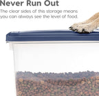 IRIS USA Dog Food Storage Container 30 lb + 11 lb, Stackable Combo Set, Airtight Pet Food Storage Bins with Wheels for Dog Cat Bird Chicken Food, BPA Free, Made in USA, Navy - Image 8