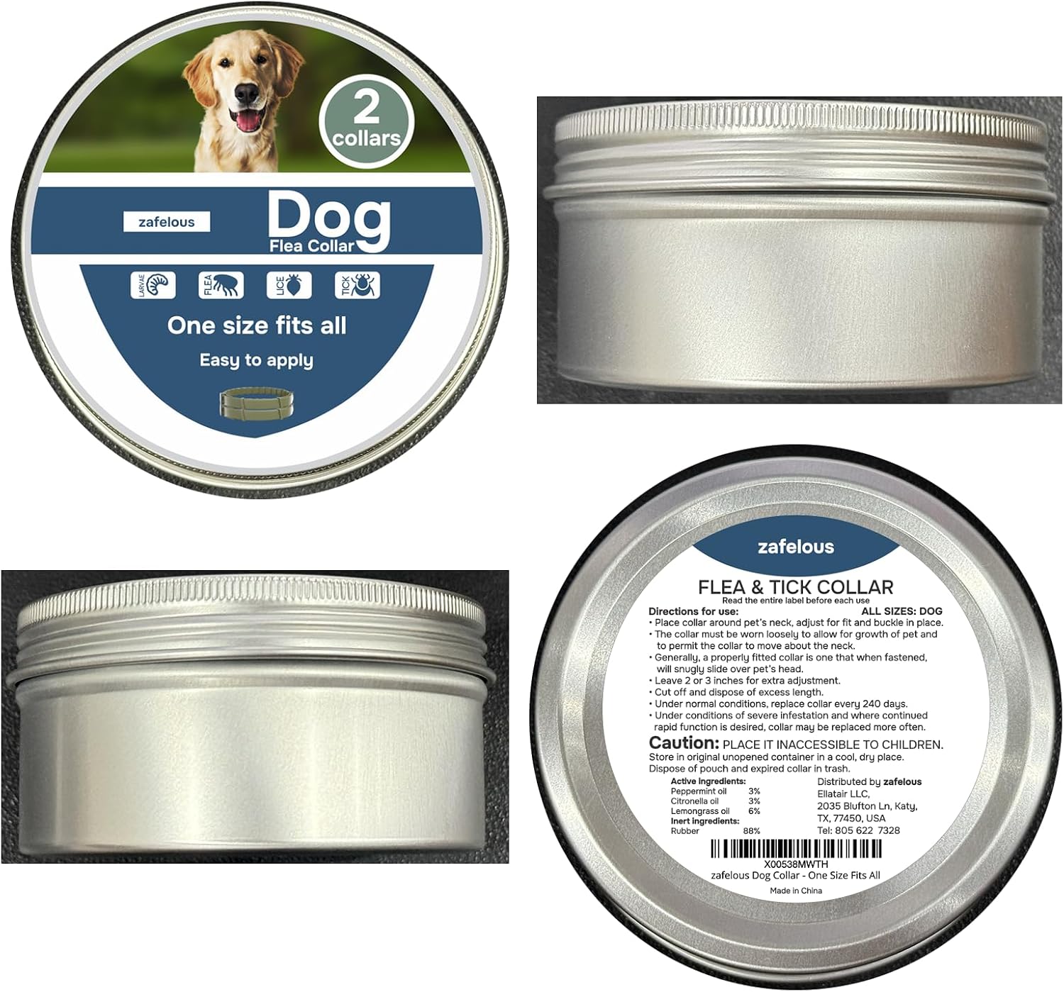Dog wearing 8 month protection flea collar
