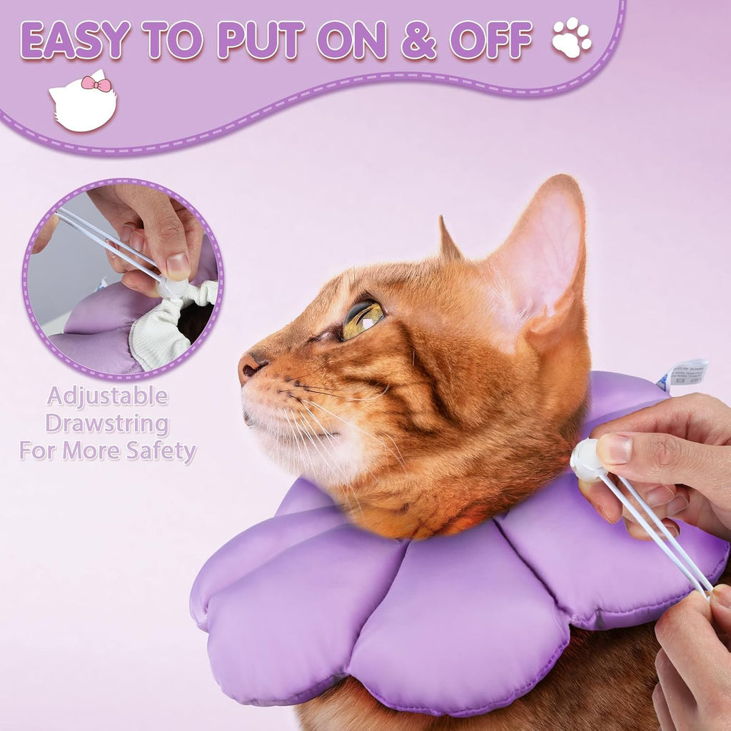 Water-resistant plush cat cone showing easy clean fabric surface
