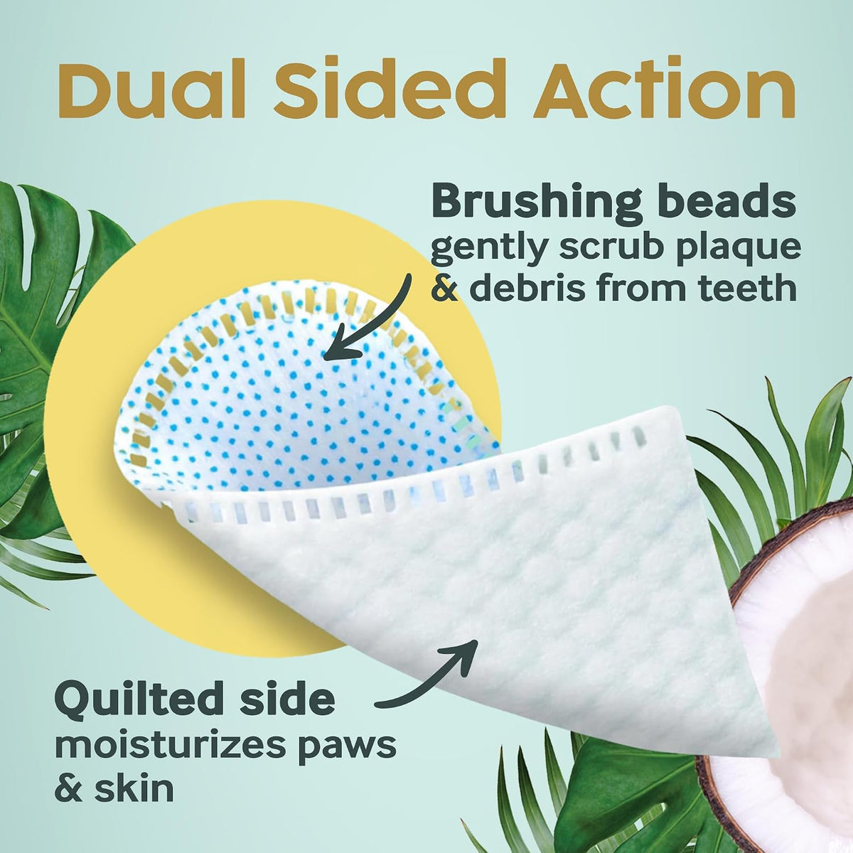 Natural dog dental cleaning wipes lifestyle shot demonstrating pet grooming