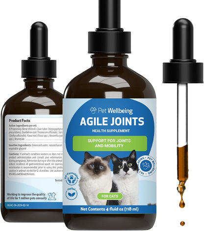 Pet Wellbeing Agile Joints for Cats - Hip and Joint Health, Mobility, Devil's Claw, Boswellia, Joint Ligament and Cartilage - Veterinarian-Formulated Herbal Supplement 2 oz (59 ml) - Image 9