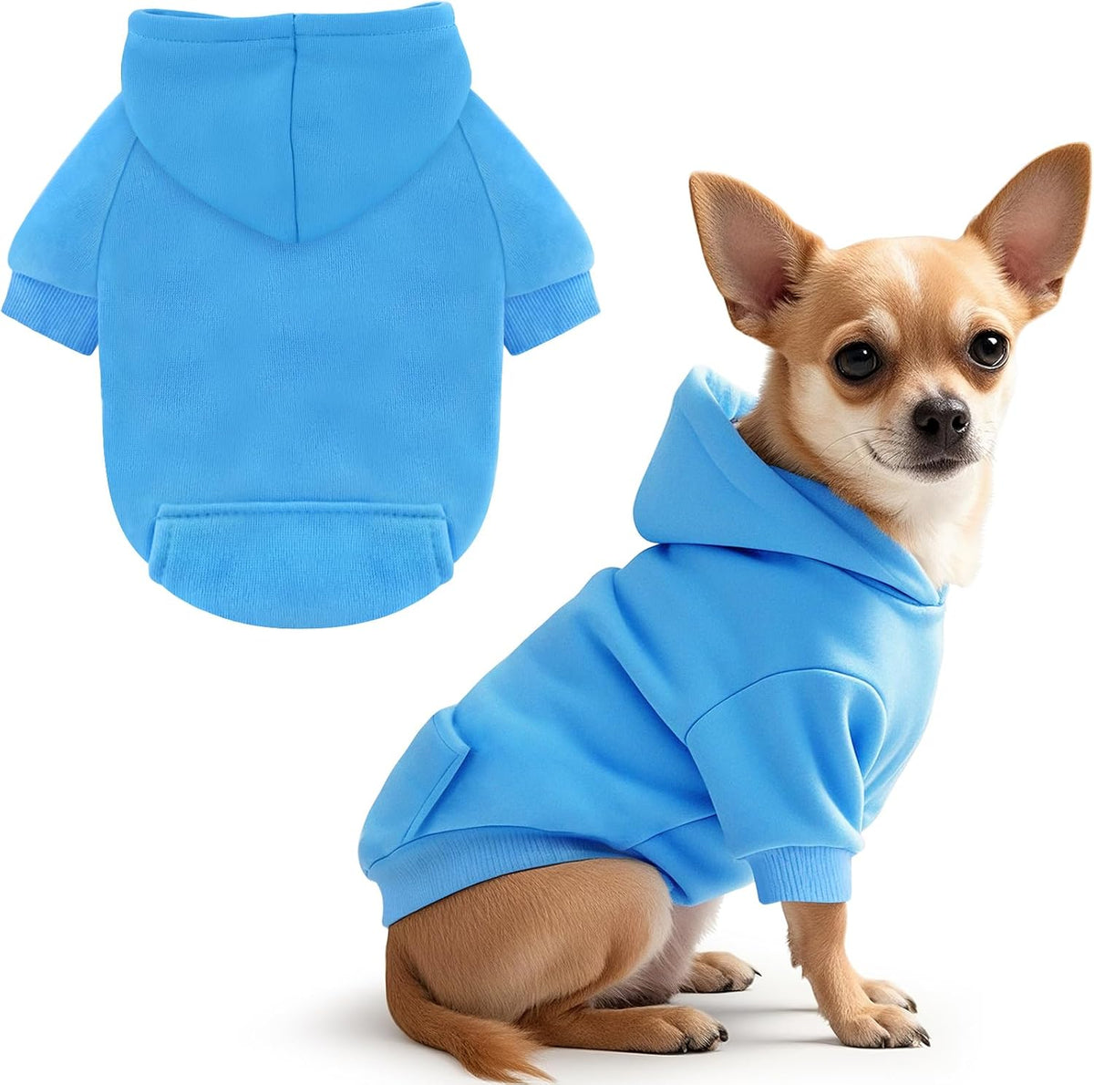 Idepet Pet Dog Hoodies Dog Clothes for Small Dogs Vest Chihuahua Clothes Warm Coat Jacket Autumn Puppy Outfits Cats Dogs Clothing(S,Black) - Image 12