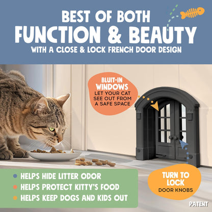 Purrfect Portal white interior cat door showcasing the secure screw installation hardware.