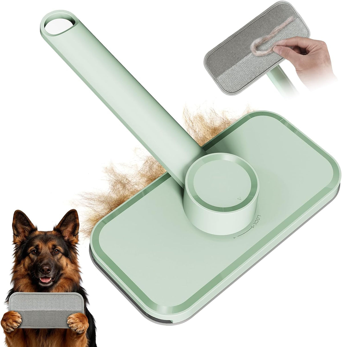 Rundik pet hair remover electrostatic brush front view