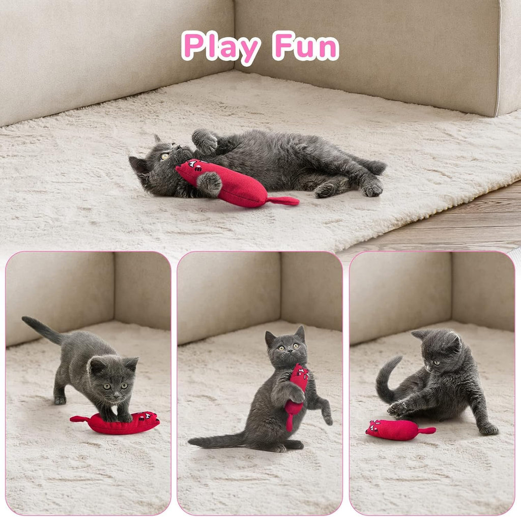 Side angle of Legendog bite resistant cat toys with embroidered details.