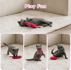 Side angle of Legendog bite resistant cat toys with embroidered details.