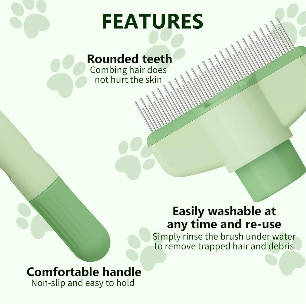 Ergonomic handle detail of EYBDYB cat and dog brush