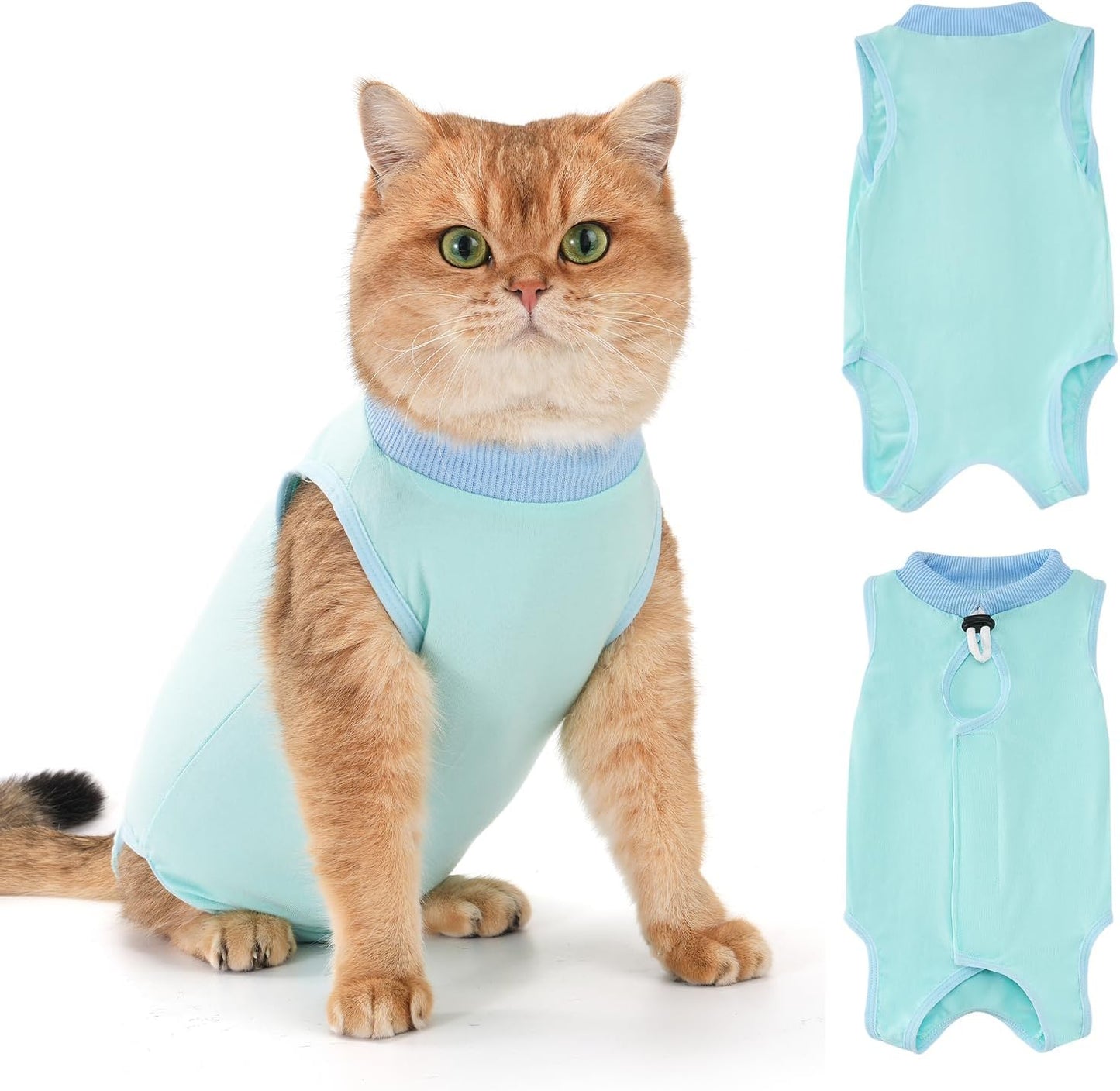 Avont Cat Recovery Suit Female Kitten After Spay Surgery, Breathable Modal Cotton Cat Onesie for Wound & Skin Disease Care, Machine Washable -Purple(M) - Image 9