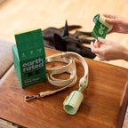 Earth Rated dog poop bag packaging showing recycled material information