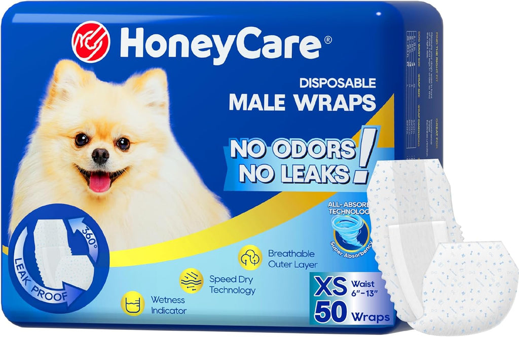 HONEY CARE All-Absorb A26 Male Dog Wrap, 50 Count, Small - Image 12