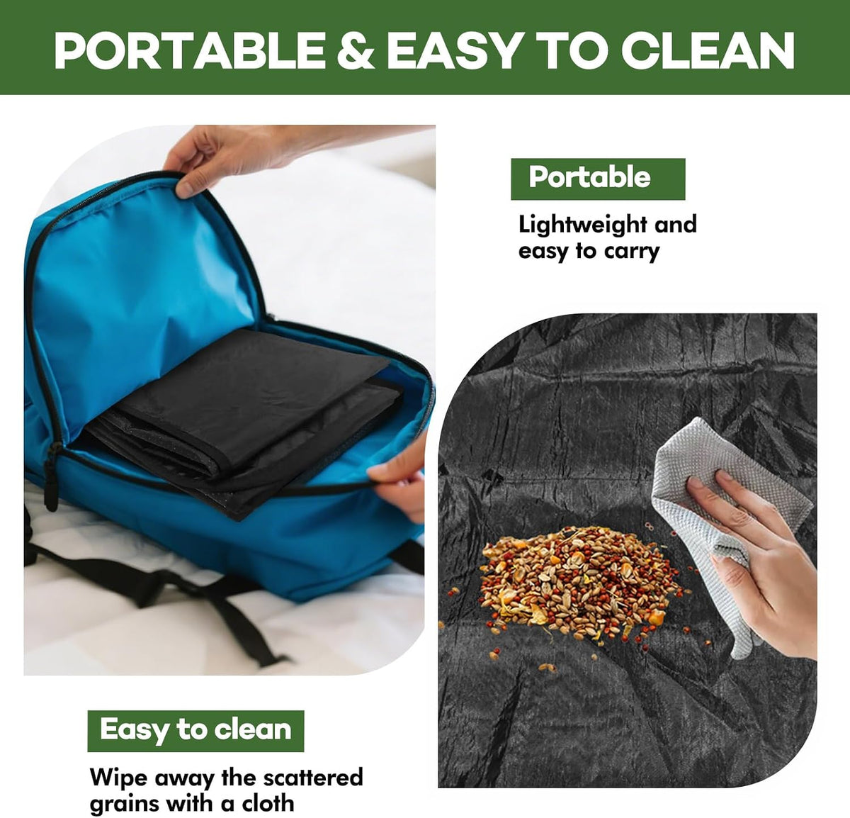 Lymoi absorbent black floor mat for reptile tanks