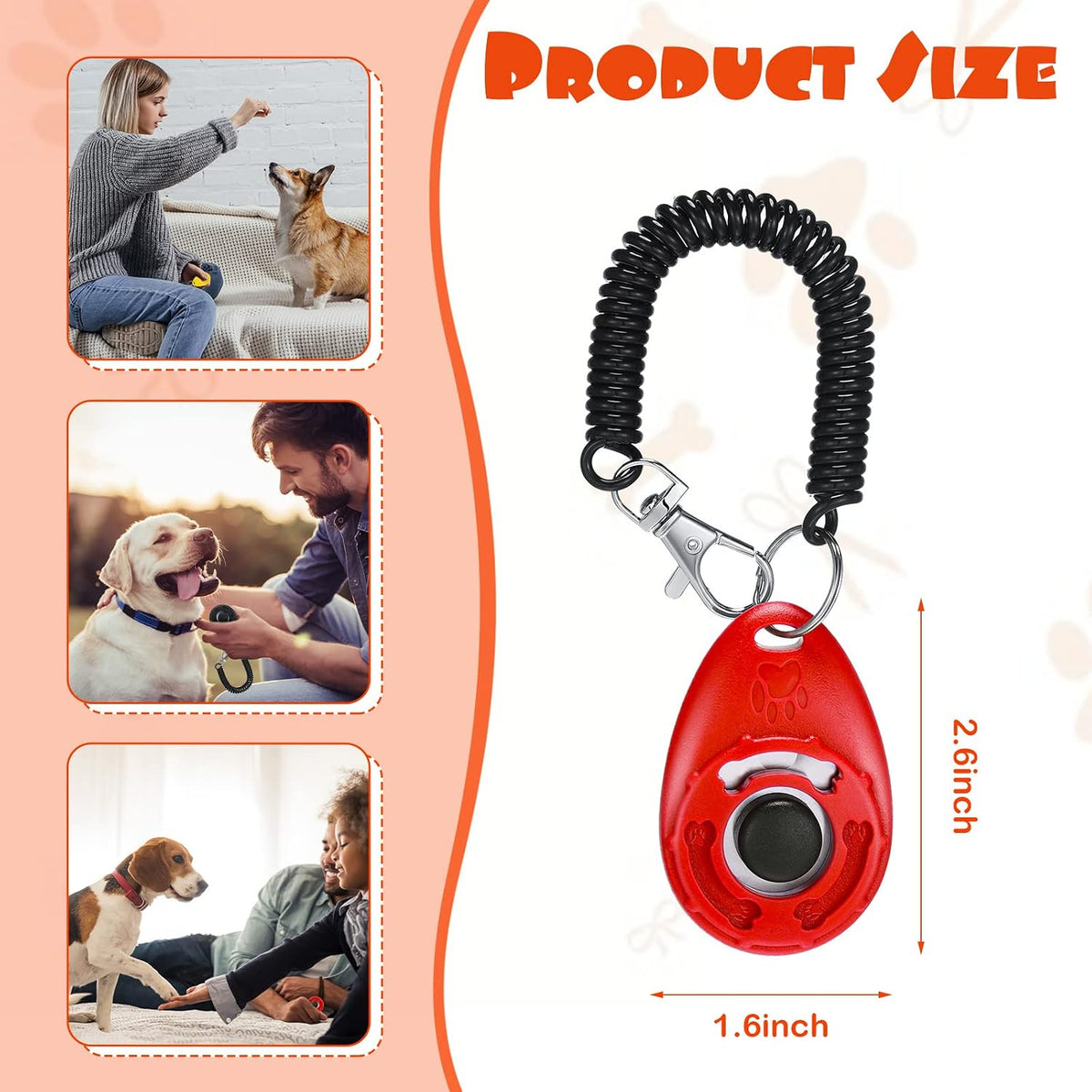 Assorted fourteen colors of authentic Kigeli animal behavioral clickers laid out