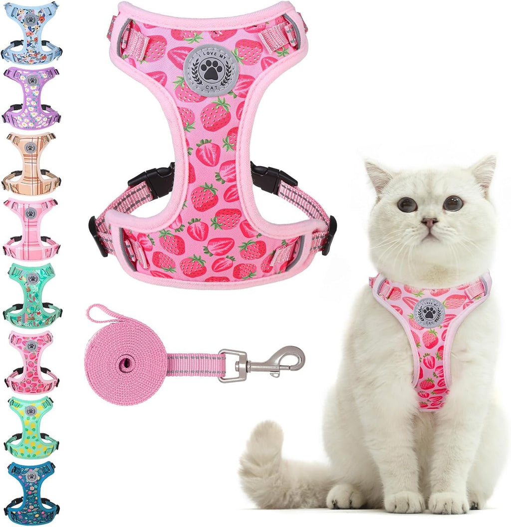 BEAUTYZOO Cat Harness and Leash Set for Walking Escape Proof, Neck Release Adjustable Harness for Kitten Puppy Small Medium Large Cats, Soft Cute Easy Control Small Cat Harness for Cats Boy and Girls - Image 14