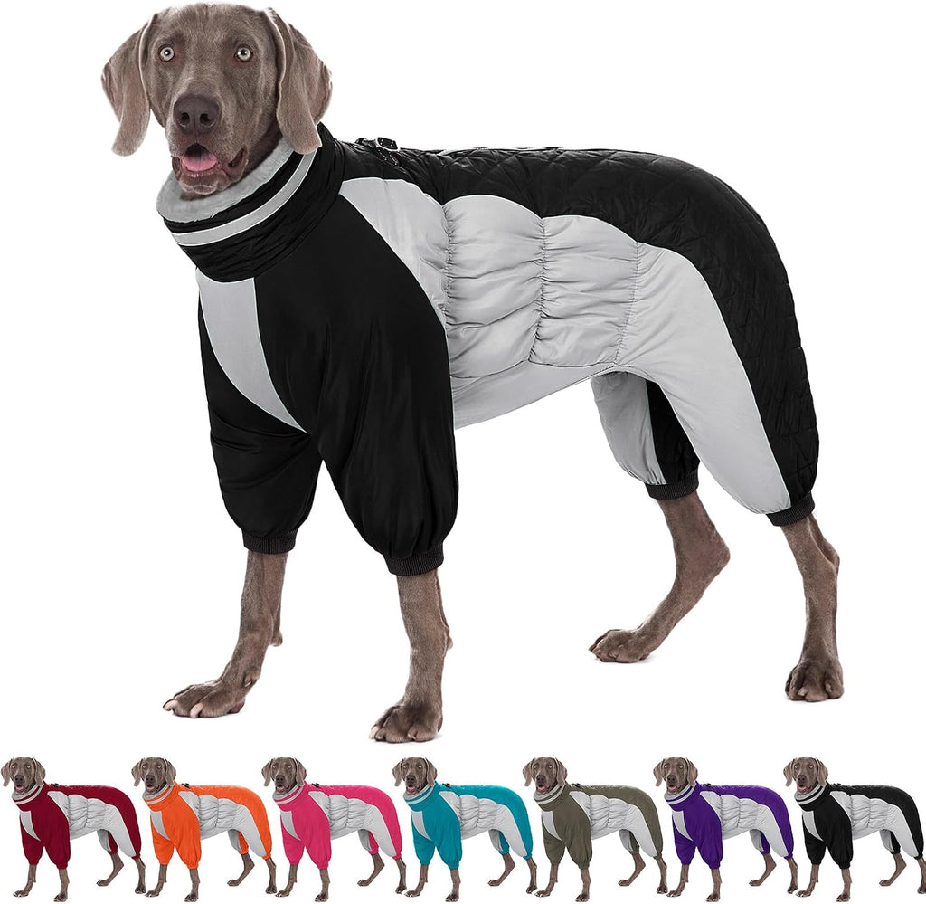 AOFITEE Fullbody Dog Coat Warm Fleece Dog Jacket, Windproof Dogs Winter Coat with Harness Built in, Reflective Turtleneck Dogs Snowsuit Puffer Jacket, Four Legged Snow Suit for Small Medium Large Pet - Image 9
