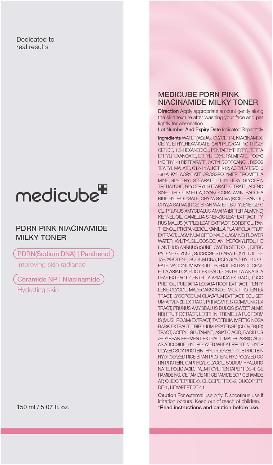 Medicube PDRN Pink Niacinamide Milky Toner cap open detail