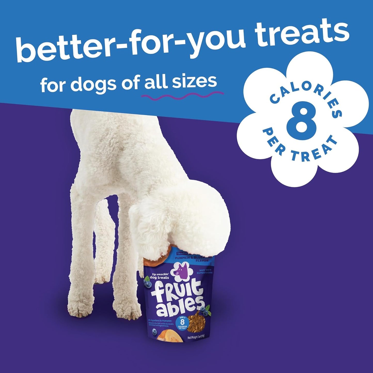 Fruitables baked dog treats showing the unique flower shape and texture