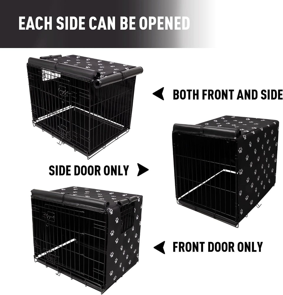 Pet Prime indoor outdoor pet kennel cover fully deployed over wire cage