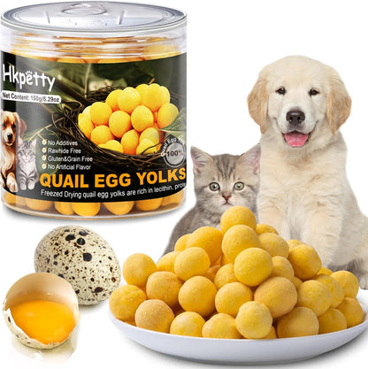 Freeze Dried Cat and Dog Treats Quail Egg Yolk, Healthy Tasty Snacks for Cats Dogs Training, Natural Freeze-Dried Limited Ingredient,Wholesome and Delicious Snacks for Pets (S, Quail) - Image 9