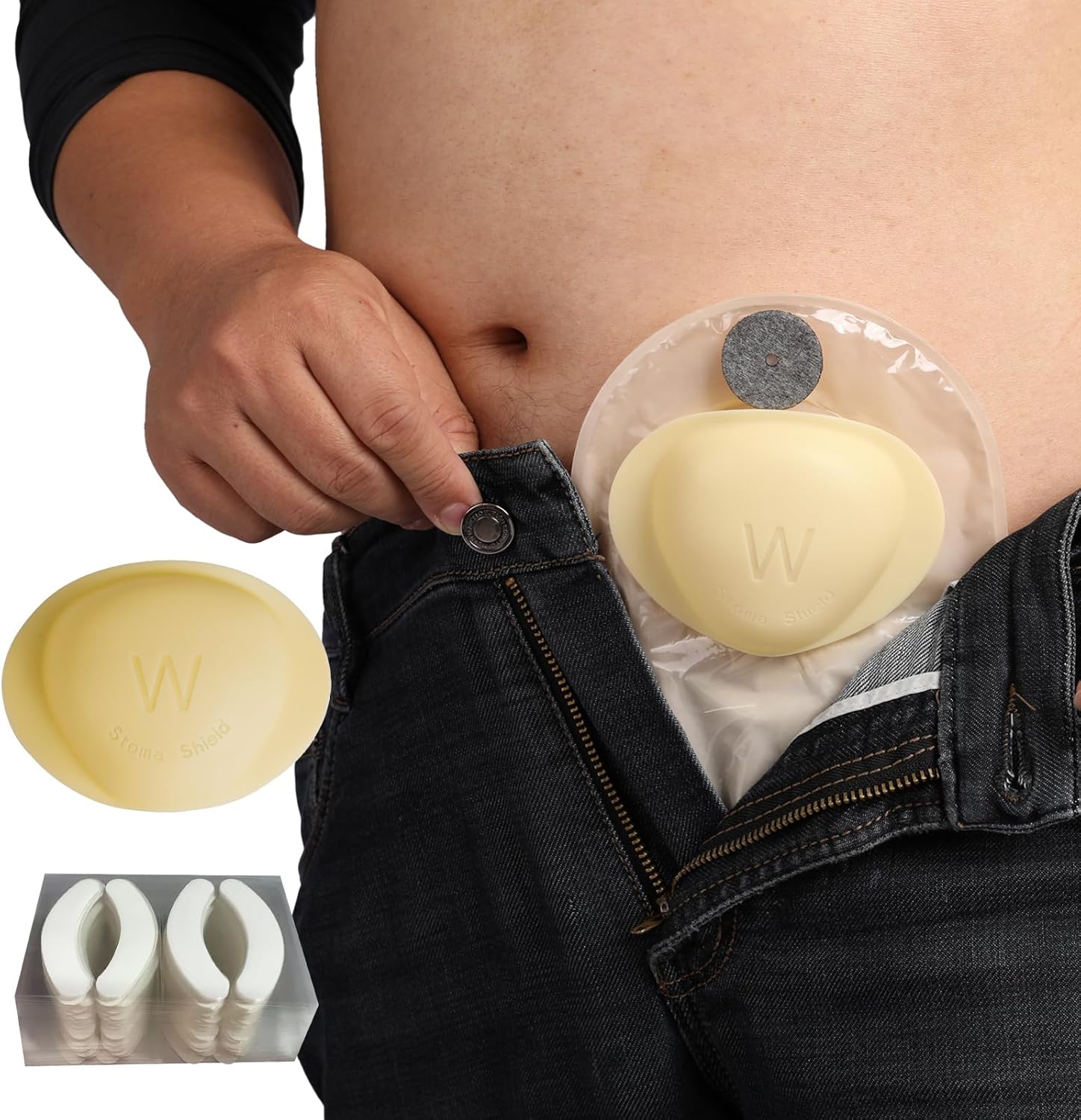 Wansmed Stoma Guard front view with protective shield