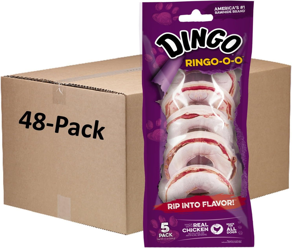 Dingo Ringo-o-o, Premium Rawhide Treats with Real Meat for Small, Medium, and Large Dogs 5-Count - Image 9