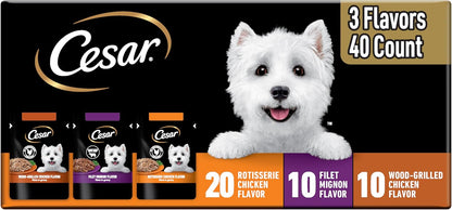Cesar Filets in Gravy Wet Dog Food, Filet Mignon Flavor, Wet Food for Dogs, 1.76 oz. Mini-Pouches, 20 Count - Image 14