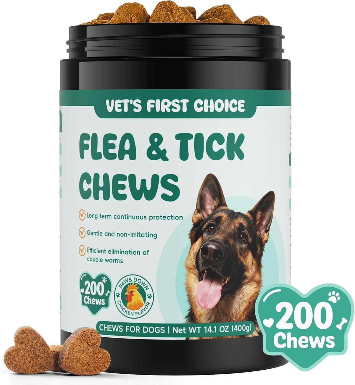 LHQR natural chicken flavored flea remedy and skin care dog chews
