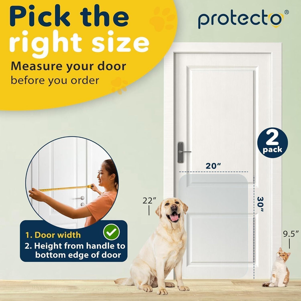 Protecto door scratch guard installed on wooden door