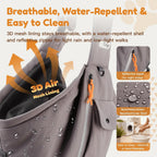 Side profile of gray pet sling with multiple storage pockets