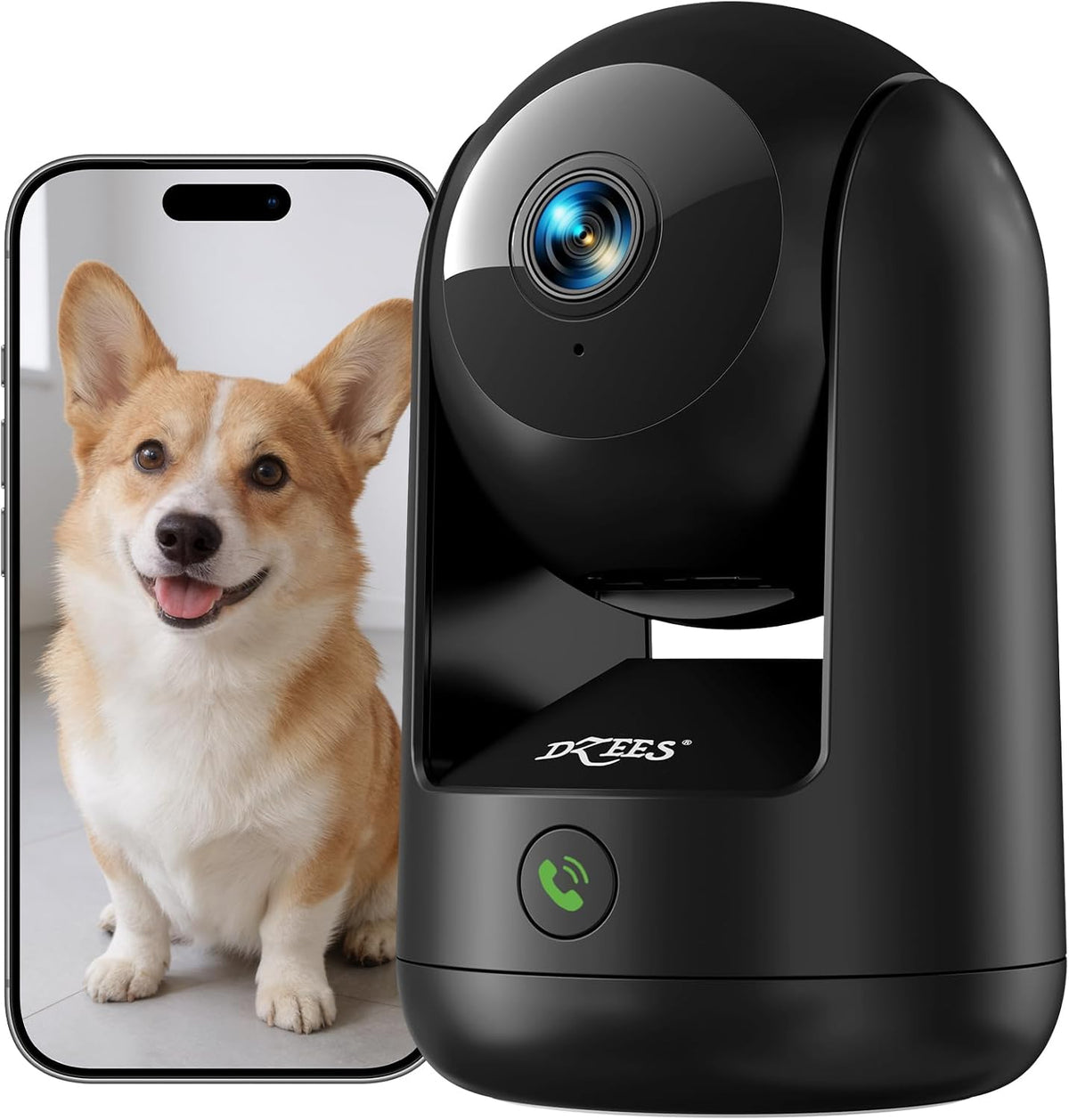 Dzees 2K Indoor Security Camera 2 Pack, 360 Degree WiFi Pet Camera with Phone App, 5G and 2.4G, Wired Home Camera with 2-Way Audio, Motion Tracking, Night Vision, Black - Image 12