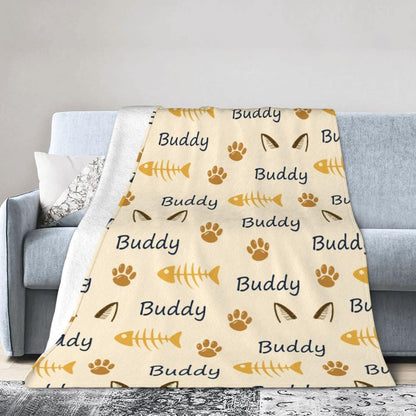 Premium soft flannel pet blanket by COOPASIA draped over a couch arm for home decor styling