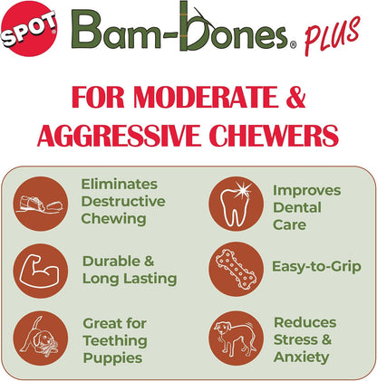 Spot Bam-Bones Plus Branch bamboo and nylon dog chew side profile