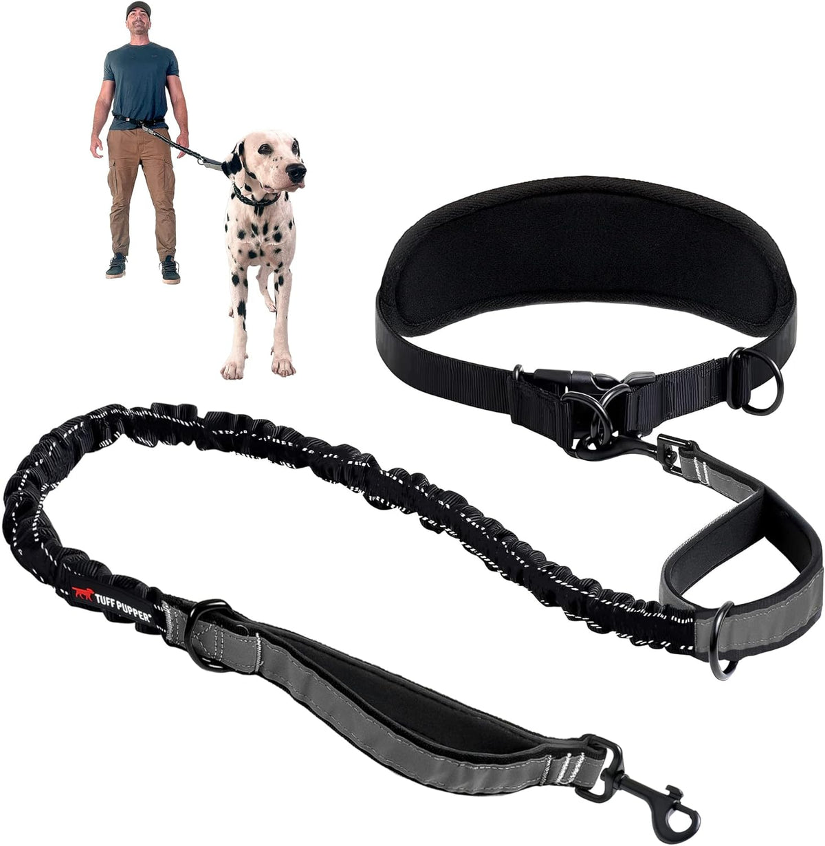 Tuff Pupper heavy duty hands free dog leash front view