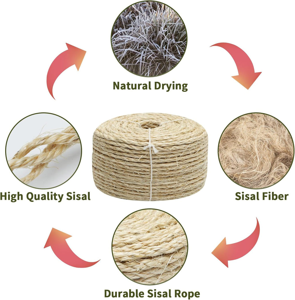 Detailed view of 4mm sisal twine thickness