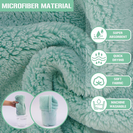 Plush 800GSM microfiber dog drying coat with hood detailing on a medium dog