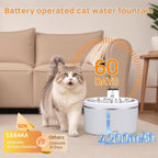 Labeka cat water fountain showing blue LED water level window