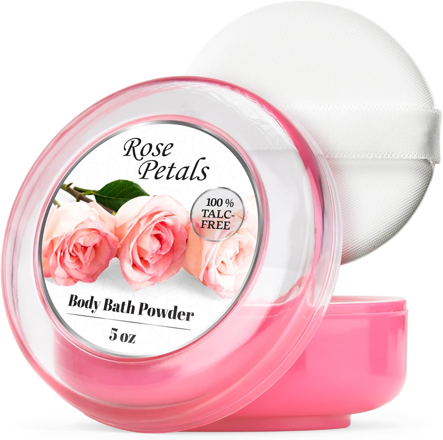 R-NEU body powder for women front view package with puff