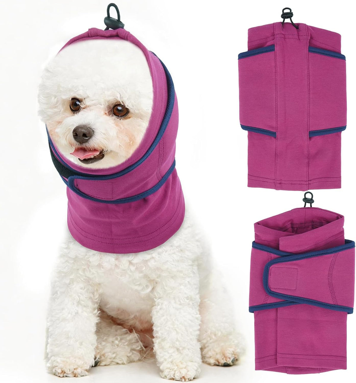 IDOMIK Dog Ear Muffs Noise Protection, Dog Calming Hoodie for Anxiety Relief, Soft Double-Layer No Shake Head Wraps, Quiet Ear Covers for Thunderstorm, Firework, Bath, Grooming & Blow Drying,Blue,L - Image 10