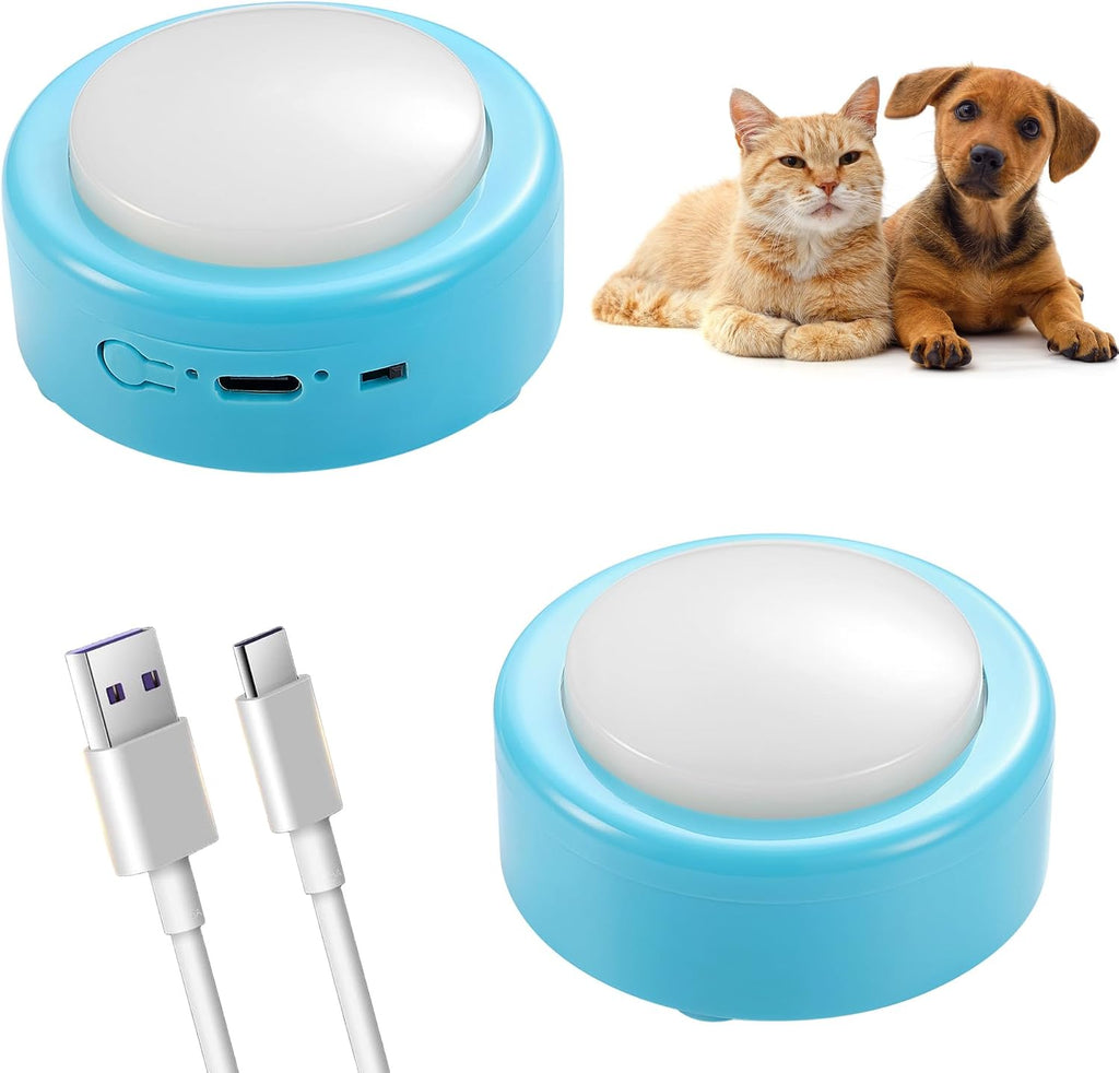 CEYOVISION Talking Buttons for Cats and Dogs front view showing the blue starter kit.