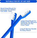 Close up of double-headed pet toothbrush brush sizes