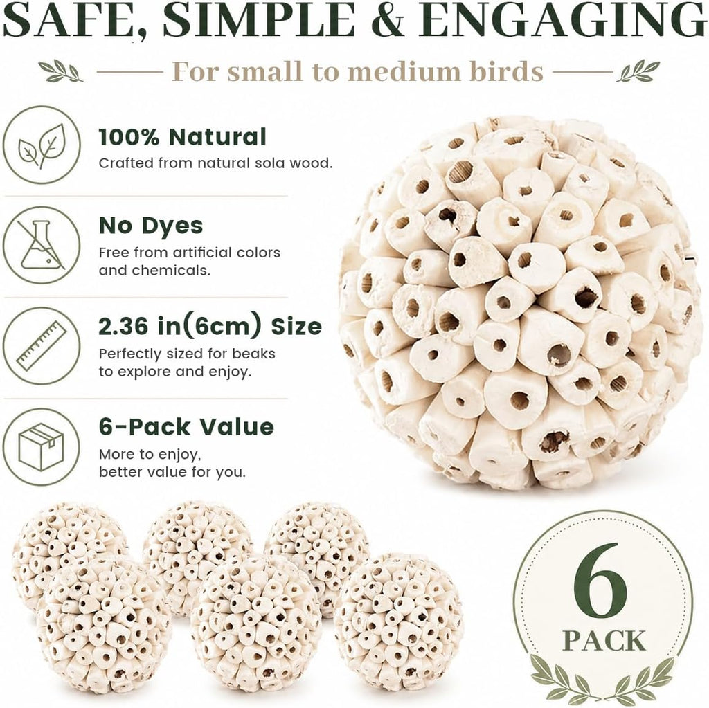 Zephyriel natural sola balls showing fibrous texture