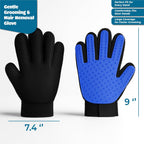 Two pack blue Tailio pet grooming gloves for efficient shedding