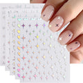 Jmeowio aurora nail art stickers front view showing 12 sheets of holographic designs