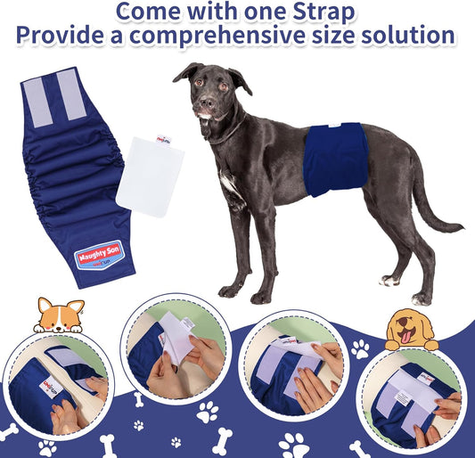 UNIPUP Reusable Male Dog Diaper showing the high absorbing inner jersey lining and leakproof layers