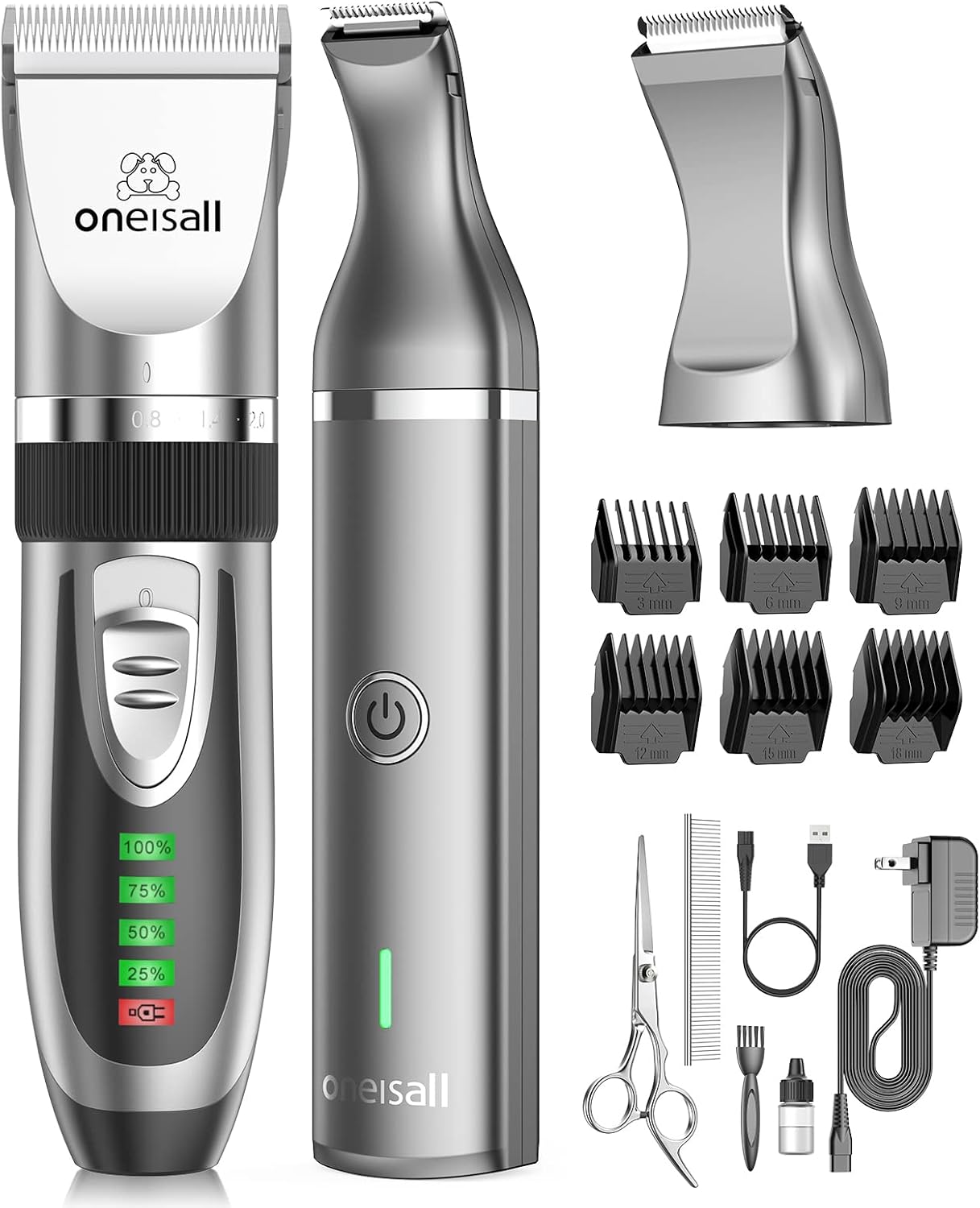 Authentic USA imported oneisall two in one pet clipper package contents