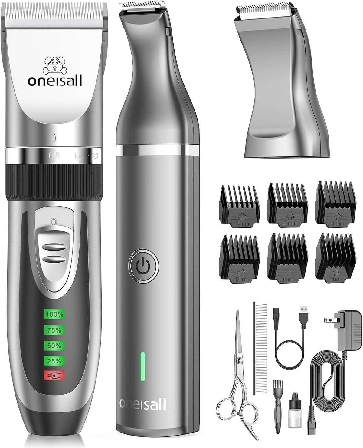 Authentic USA imported oneisall two in one pet clipper package contents