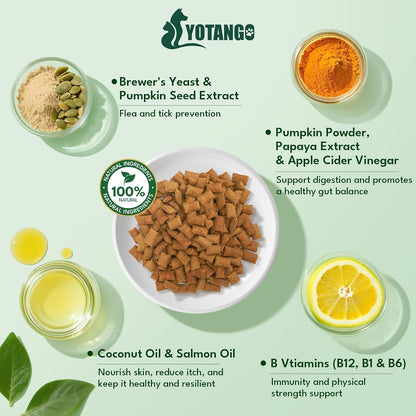 Yotango USA imported natural pet wellness formula ingredient label closeup