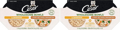 Cesar Wholesome Bowls Adult Wet Dog Food, Chicken Recipe and Chicken, Sweet Potatoes & Green Beans Recipe Variety Pack, Wet Food for Dogs, 3 Oz. Bowls, 6 Count - Image 12