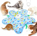 MAXTOOA Interactive Cat Toy front view showing the blue star-patterned hide and seek mat.